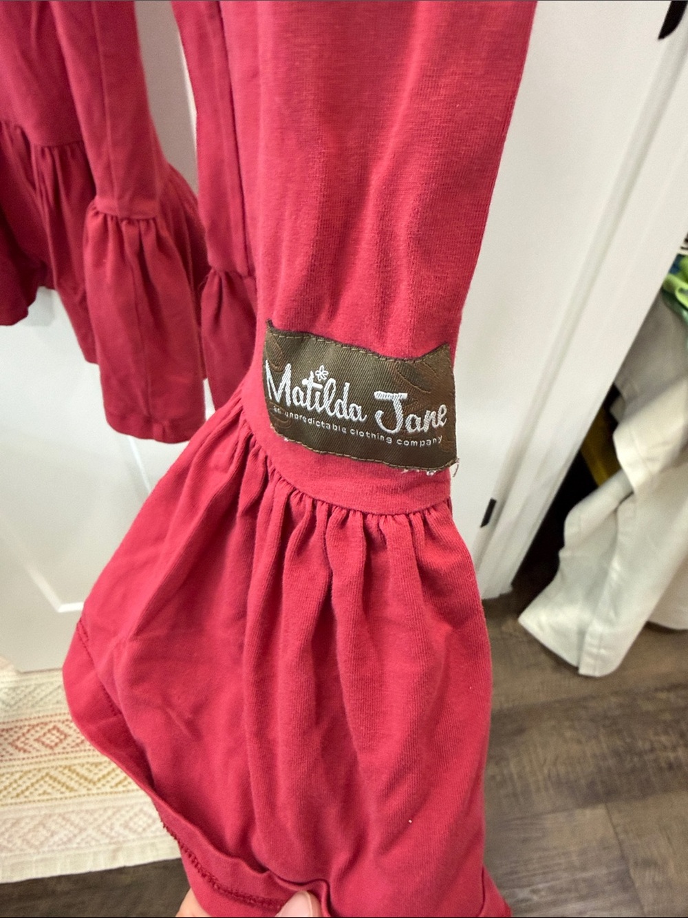 Matilda Jane Red Ruffle-Hem Skirted Pants - Picture 2 of 5